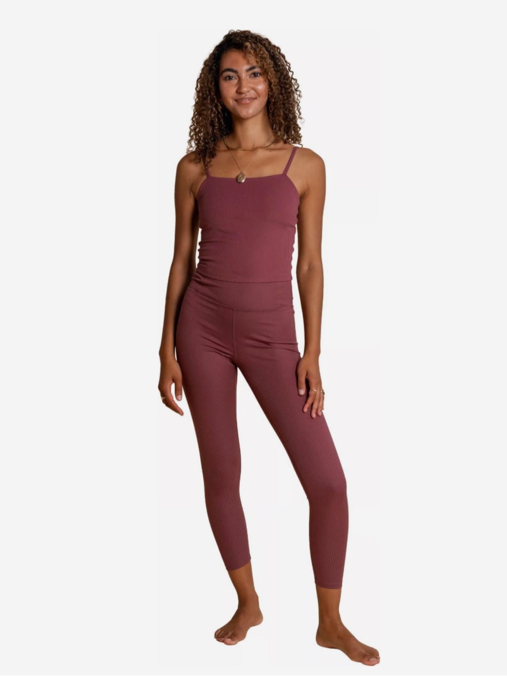 Girlfriend Collective RIB High Rise Leggings in Goji